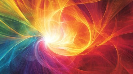 Line art illustration featuring a 3D manual rendering of an abstract colorful fractal light background This artwork is not AI generated