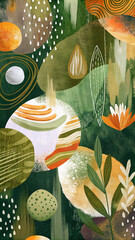 Abstract Painting Texture Background in Earth Tones Palette