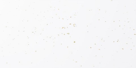 Naklejka premium Tiny golden flake fragments scattered randomly across a pristine white surface, shine, scattering