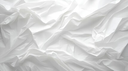 Obraz premium Textured folds of crumpled white paper create an artistic backdrop for creative design and photography in a soft, ethereal light