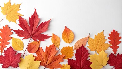 autumn leaves paper cut on white background isolated, leaf design, autumn leaf pattern, leaf art, fall pattern, autumn leaves