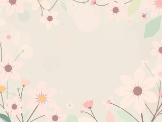 Whimsical and dreamy abstract floral background featuring stylized flowers in soft pastel hues, delicate lines, whimsical designs, flower illustrations