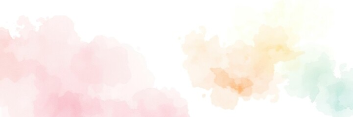 Obraz premium Softly blended watercolor textures create a dreamy atmosphere on a crisp white background, wavy patterns, calming effect, abstract art