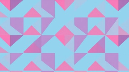 Fototapeta premium A stylized geometric pattern of pink and blue geometric shapes arranged in a zigzag composition with multiple color variations, visual interest, geometric shapes, 3D effect