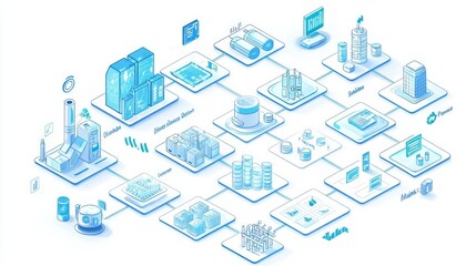 Digital blueprint of modern technological systems.