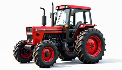 Fototapeta premium Powerful Red Tractor for Agriculture