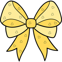 Bow clip art design on plain white transparent isolated background for card, shirt, hoodie, sweatshirt, apparel, tag, mug, icon, poster or badge