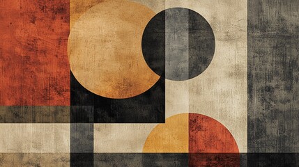 Abstract Art with Geometric Shapes and Depth