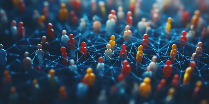 Concept of customer segmentation with demographics and behavior icons, highlighting targeted marketing strategies