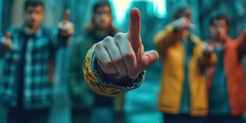 Concept of unpopularity, depicted through social cues and refusal gestures