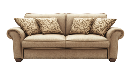 cream sofa isolated on a transparent background