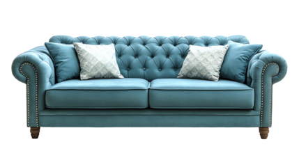 blue sofa isolated on a transparent background