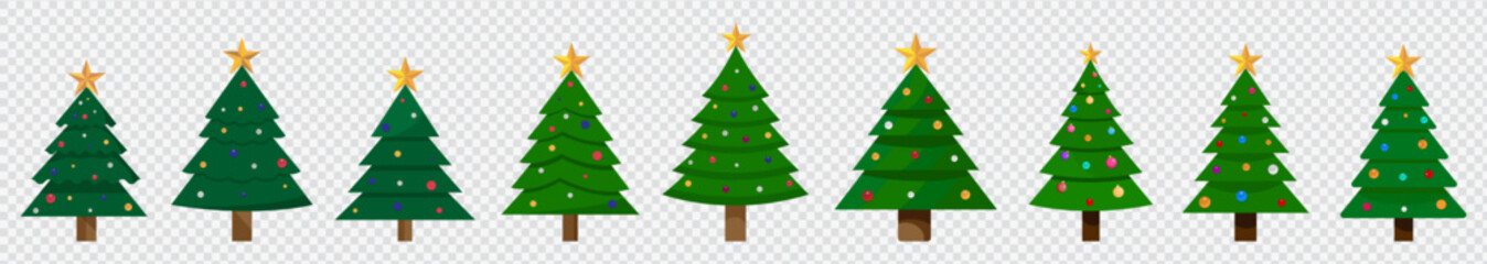 Fototapeta premium Merry Christmas, Festive Small Green Christmas Tree with Gold Star. Christmas, Offer, Sale, Banner, 