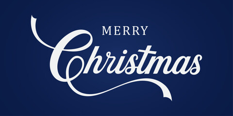 Merry Christmas, Sale, Offer, Christmas, Banner, Classic White Merry Christmas Text on Blue Background. christmas card.

