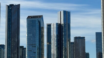 Canary Wharf London City View From Thames River