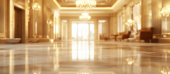 Obraz premium Blurred luxurious interior showcasing elegant decor elements ideal for web design background
