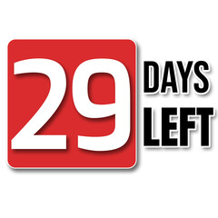 left days notice graphic resource, 29 days only, countdown, notice, left days note, remaining days, 29