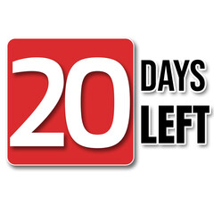 left days notice graphic resource, 20 days only, countdown, notice, left days note, remaining days , 20