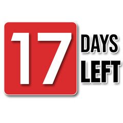 left days notice graphic resource, 17 days only, countdown, notice, left days note, remaining days, 17
