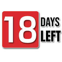 18, left days notice graphic resource, 18 days only, countdown, notice, left days note, remaining days