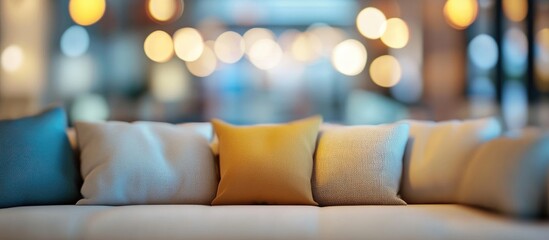 Blurred abstract depiction of a stylish living room creating an elegant background for interior design projects