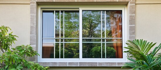 Aluminum fixed glass sliding window featuring a stylish grill opener ideal for modern home design energy efficiency durability