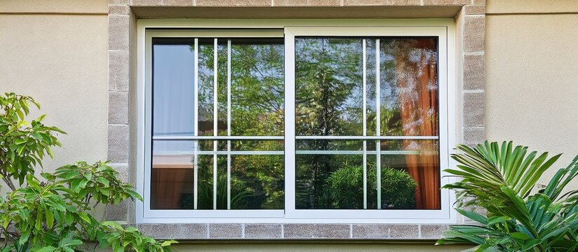 Aluminum fixed glass sliding window featuring a stylish grill opener ideal for modern home design energy efficiency durability