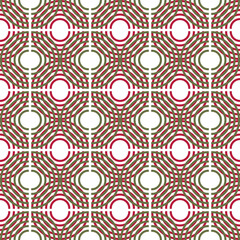 Christmas geometric seamless pattern of thin circles on white background