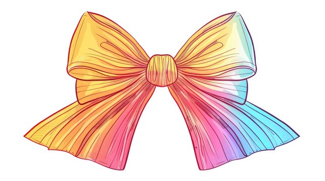 recommend clip art: Line Bow. Cute Cartoon Drawing of a Warm Gradient Bow Tie