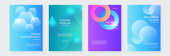 Modern Abstract Poster Designs With Gradient Background