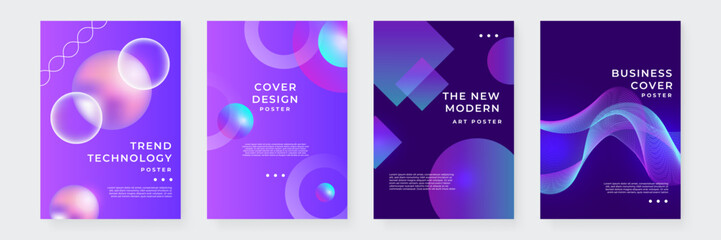 Set of Four Modern Abstract Gradient Poster Designs. A Collection of Four Modern Abstract Posters. Perfect for Contemporary Art, Minimalism Lovers, and Digital Creatives Seeking Inspiration