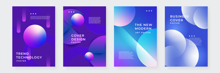 Set of Four Modern Abstract Gradient Poster Designs. A Collection of Four Abstract Posters. Perfect for Creative Projects, Digital Art, or Modern Decor. © Badr Warrior