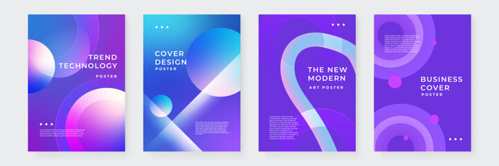 Modern Abstract Poster Set With Vibrant Gradient Designs