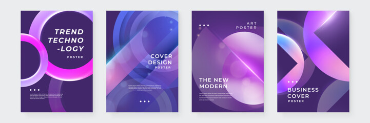 Vibrant Abstract Poster Collection With Modern Geometric Designs