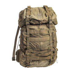 Parachute backpack used by paratroopers, isolated.