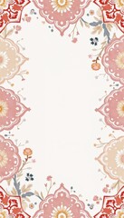 Beautiful floral decorative border illustration with intricate patterns and empty space for customization