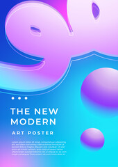 Vibrant Abstract Poster Design with Gradient Colors. A modern abstract poster featuring dynamic creating a vibrant and futuristic aesthetic. Perfect for creative projects, digital art