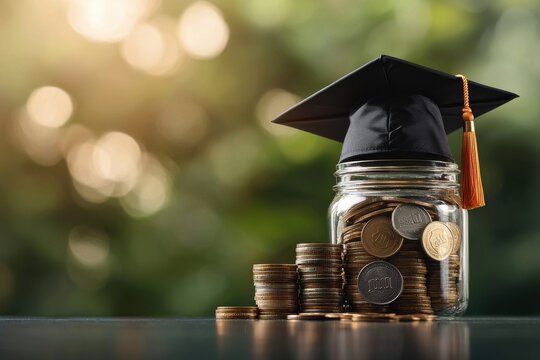 Maximize your savings a step-by-step guide to funding your education with gradually stacked coins in a glass jar