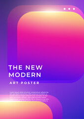 Abstract Geometric Poster Design With Vibrant Gradient Colors