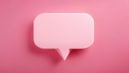 3D notification message pop-up on vivid pink background. Speech cloud. Modern design.