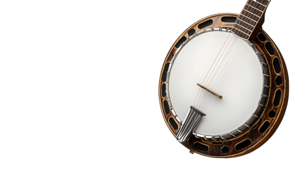 Banjo musical instrument isolated on a transparent background - Powered by Adobe