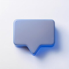3D notification message pop-up on white background. Speech cloud. Modern design.