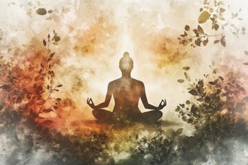 Obraz premium Serene Meditation in a Calming Nature Setting