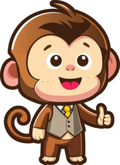 Cartoon Monkey Street-Style illustration