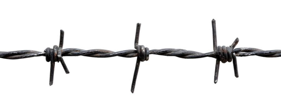 Barbed wire on a transparent background. isolated background. - Powered by Adobe