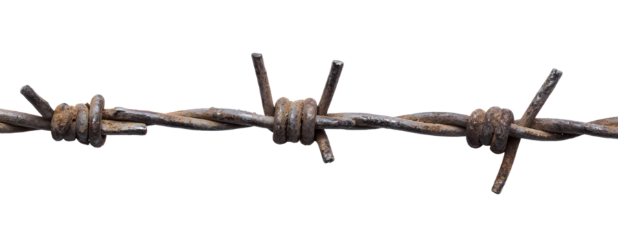Barbed wire on a transparent background. isolated background. - Powered by Adobe