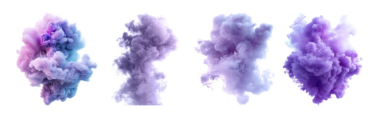Fototapeta premium Purple Smoke Puff on Transparent Background