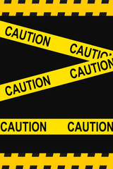 Fototapeta premium under construction background.Black and yellow police stripe border. Caution seamless tape