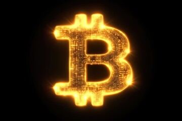 Bitcoin cryptocurrency glowing in a modern digital world