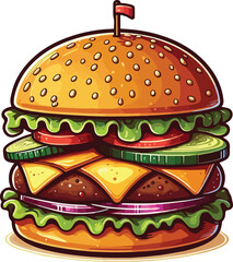 Burger hamburger cheeseburger vector